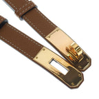 Hermes Kelly Belt Gold Brown Epsom Pink — view 4