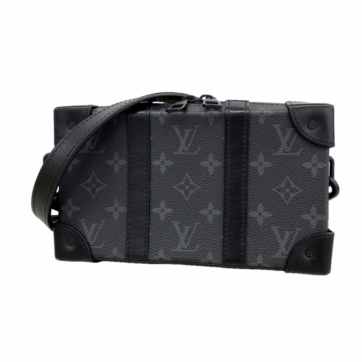 Louis Vuitton Shoulder Bag Monogram Eclipse Soft Trunk Wallet Black
