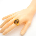 Chanel Ring Vintage CC Logo Gold Plated Gripoix — view 6
