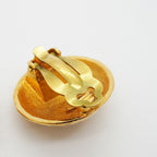Chanel Earrings Vintage CC Logo Round Circle Gold Plated — view 6