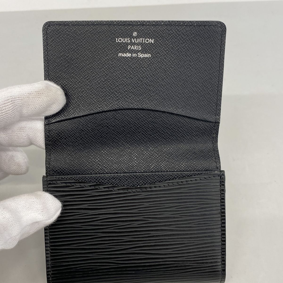 Louis Vuitton Business Card Case Epi Envelope Holder Noir — view 7