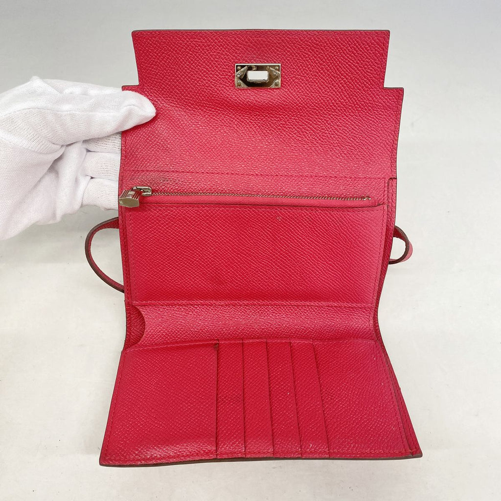Hermes Trifold Wallet Kelly Medium Veau Epsom Rose Silver — view 3