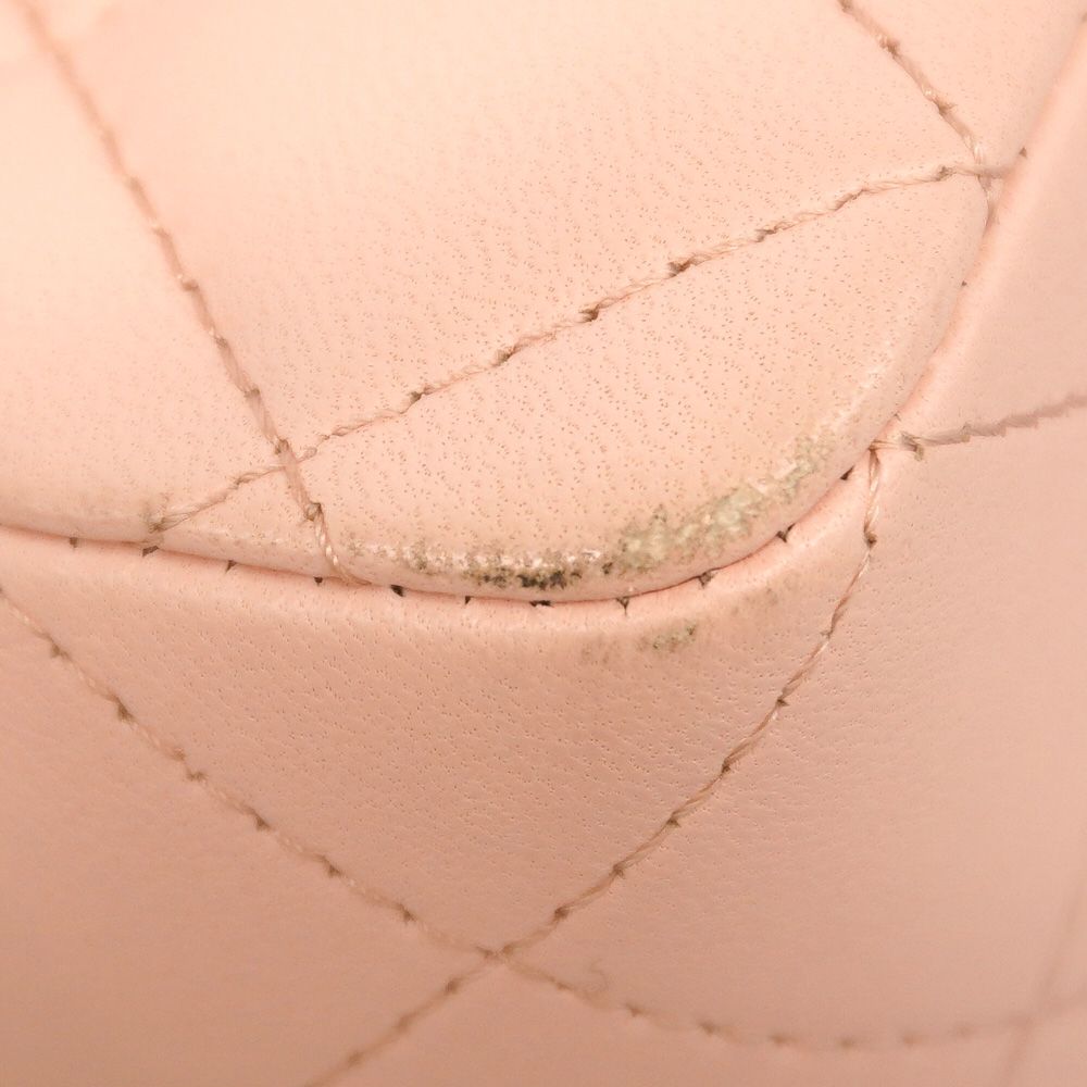 Chanel Handbag Quilted Top Handle Lambskin Pink Champagne Gold 2-Way Bag — view 7