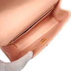 Chanel Handbag Quilted Top Handle Lambskin Pink Champagne Gold 2-Way Bag — view 4