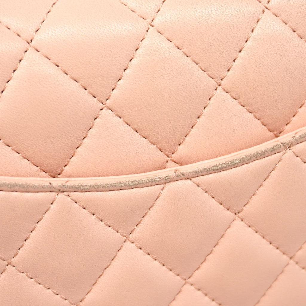 Chanel Handbag Quilted Top Handle Lambskin Pink Champagne Gold 2-Way Bag — view 8