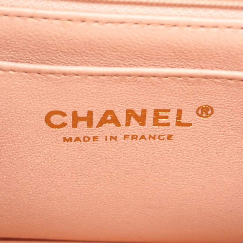Chanel Handbag Quilted Top Handle Lambskin Pink Champagne Gold 2-Way Bag — view 5