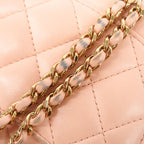 Chanel Handbag Quilted Top Handle Lambskin Pink Champagne Gold 2-Way Bag — view 6