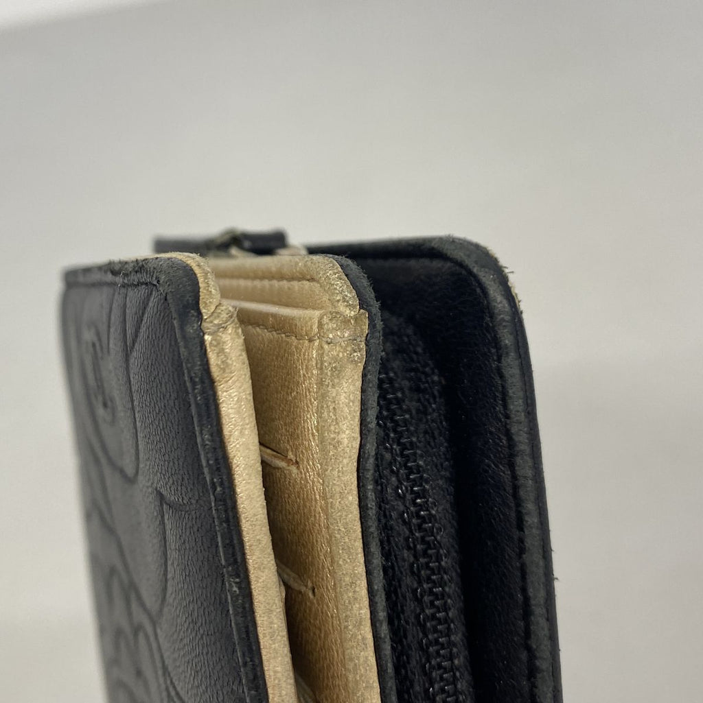 Chanel Wallet Camellia Lambskin Black Gold — view 7
