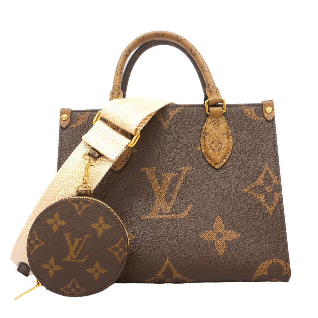 Louis Vuitton Handbag Monogram Giant Reverse On The Go PM Brown 2-Way Bag