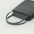 Hermes Lucy MM Tote Box Calf Chevre Graphite Gray Gold Handbag Mysore — view 4