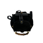 Gucci Vintage Gucci Bamboo Suede Leather Backpack Black — view 4