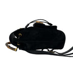 Gucci Vintage Gucci Bamboo Suede Leather Backpack Black — view 5