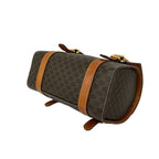 Celine Vintage Macadam Blason Pattern Logo Leather Mini Boston Bag Brown — view 8