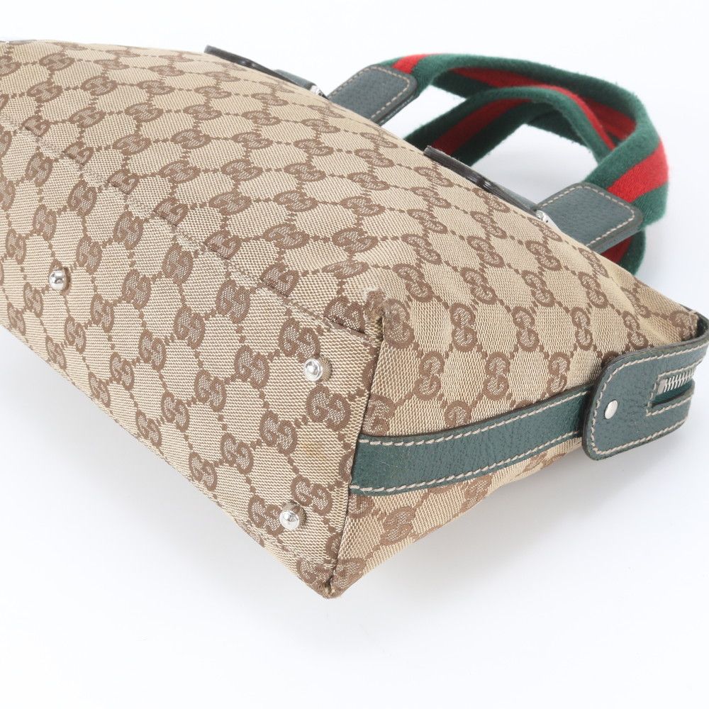 Gucci GG Canvas Sherry Line Horsebit Leather Tote Bag — view 5