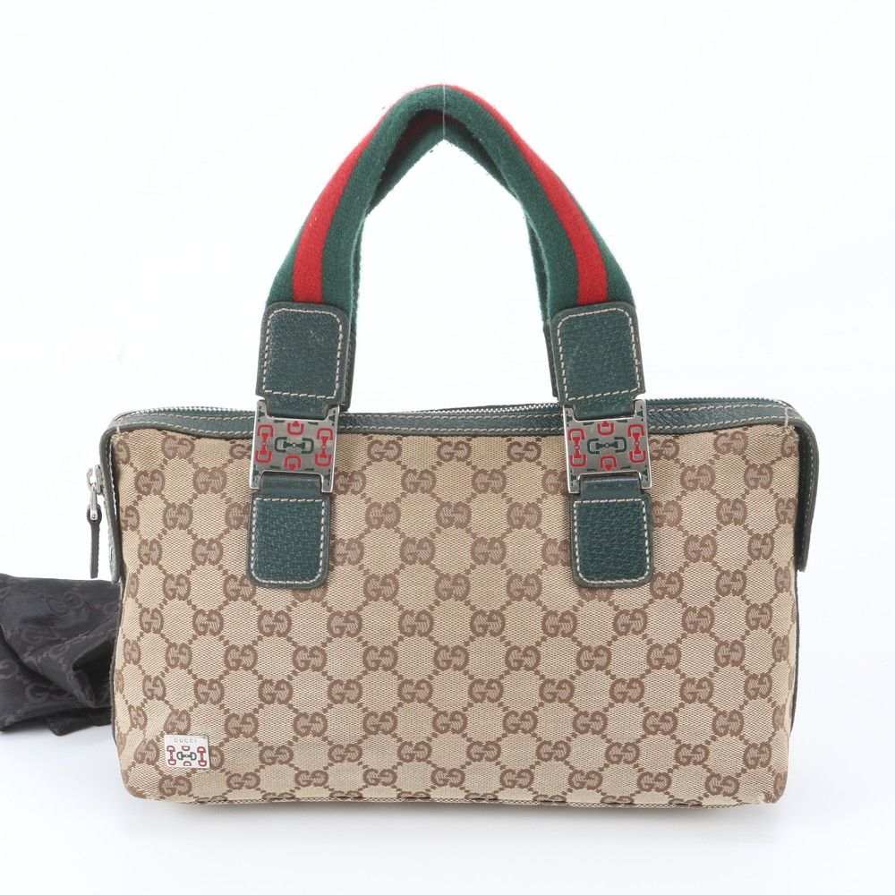Gucci GG Canvas Sherry Line Horsebit Leather Tote Bag