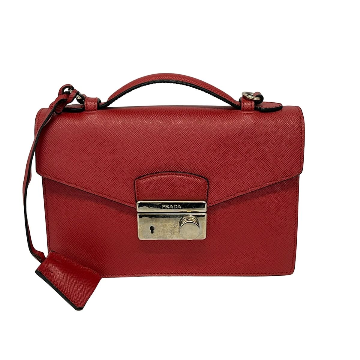 Prada Handbag Red Leather