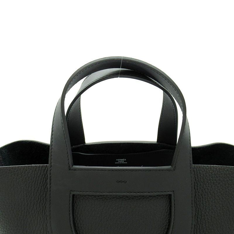 Hermes in the Loop 23 Taurillon Clemence Swift Handbag Black — view 2
