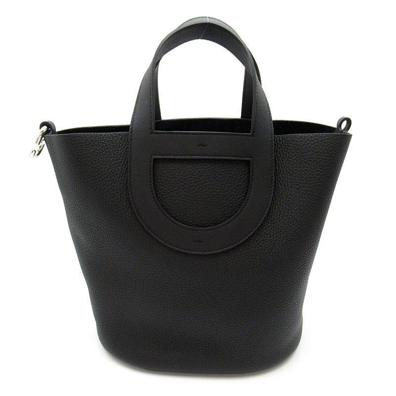 Hermes in the Loop 23 Taurillon Clemence Swift Handbag Black — view 4