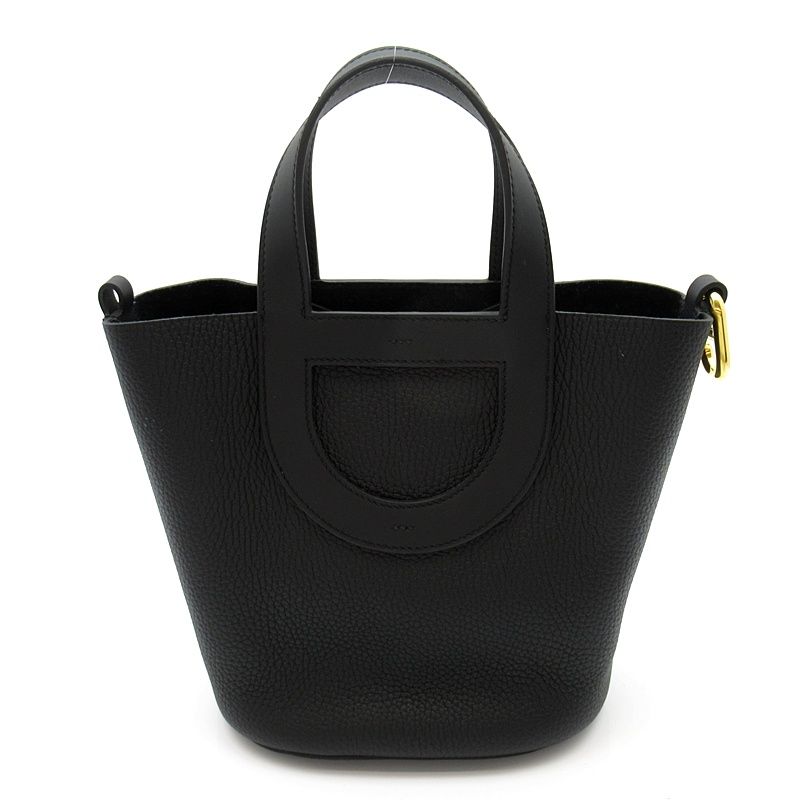 Hermes in the Loop 18 Taurillon Clemence Swift Handbag Black