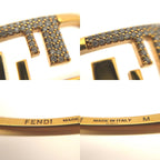 Fendi O'lock Bracelet M 15.5 Bangle Crystal Gold Polished Metal — view 6