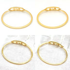 Fendi O'lock Bracelet M 15.5 Bangle Crystal Gold Polished Metal — view 5