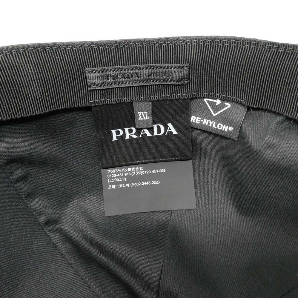 Prada Re-Nylon Baseball Cap Black Nylon XL 61 Hat — view 8
