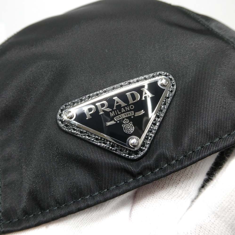 Prada Re-Nylon Baseball Cap Black Nylon XL 61 Hat — view 7