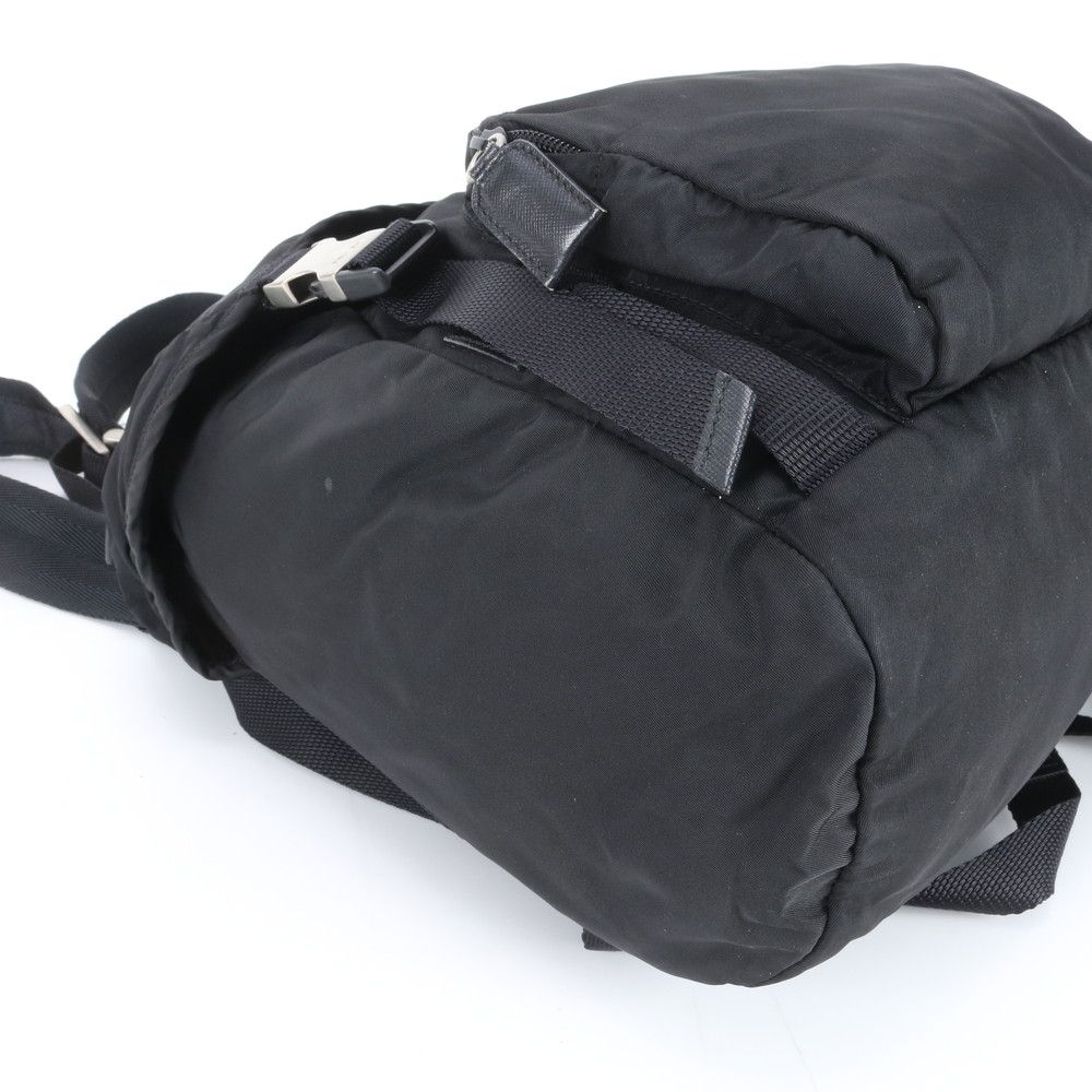 Prada Tessuto Nylon Triangle Logo Leather Backpack — view 6