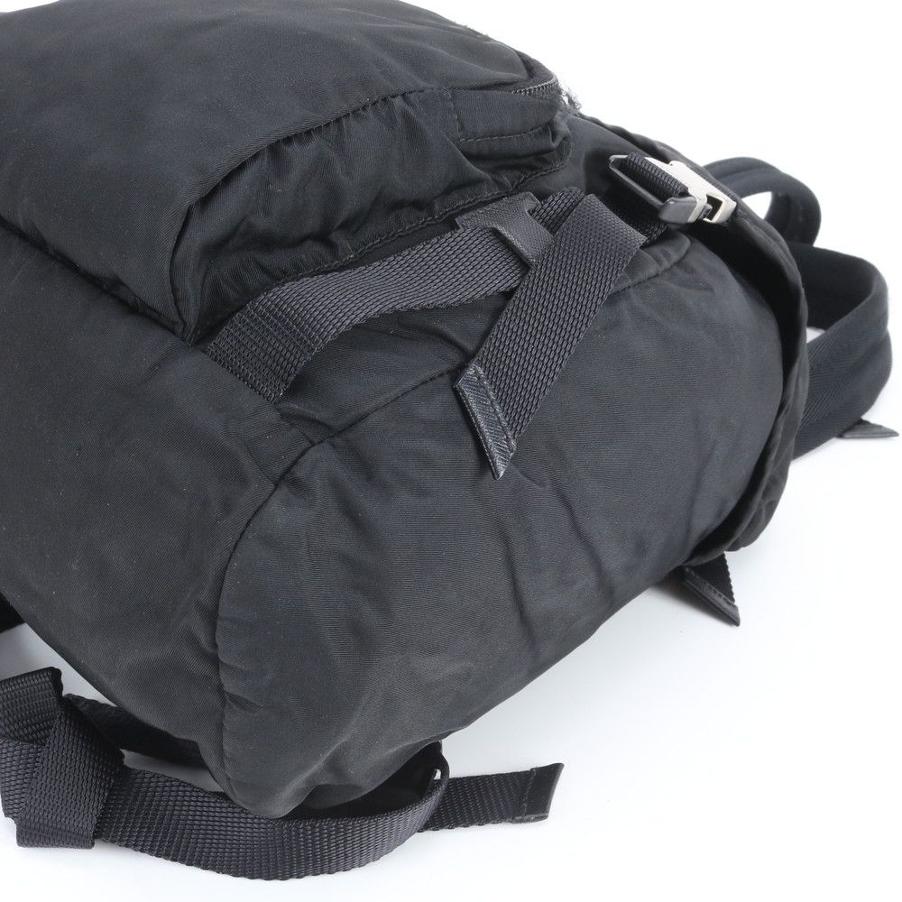 Prada Tessuto Nylon Triangle Logo Leather Backpack — view 4