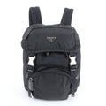 Prada Tessuto Nylon Triangle Logo Leather Backpack