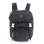 Prada Tessuto Nylon Triangle Logo Leather Backpack
