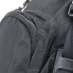Prada Tessuto Nylon Triangle Logo Leather Backpack — view 8