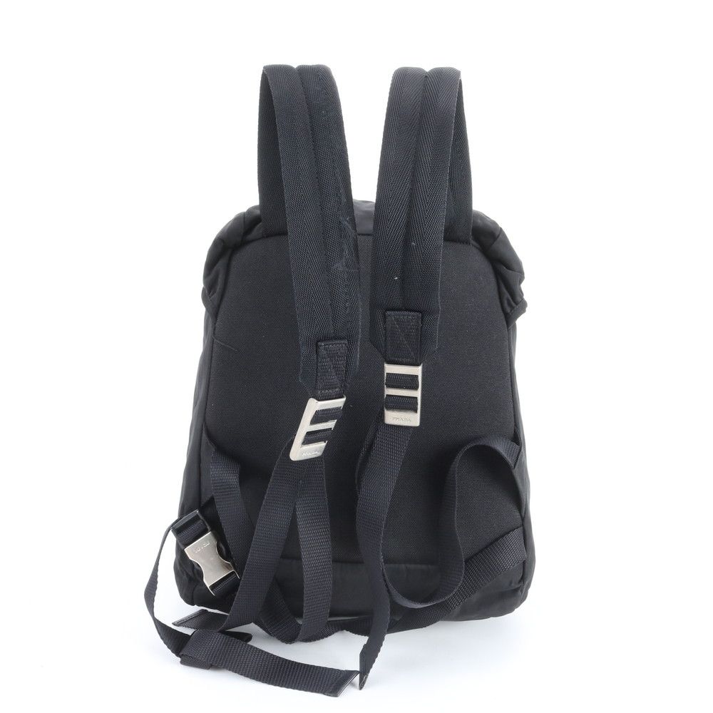Prada Tessuto Nylon Triangle Logo Leather Backpack — view 3