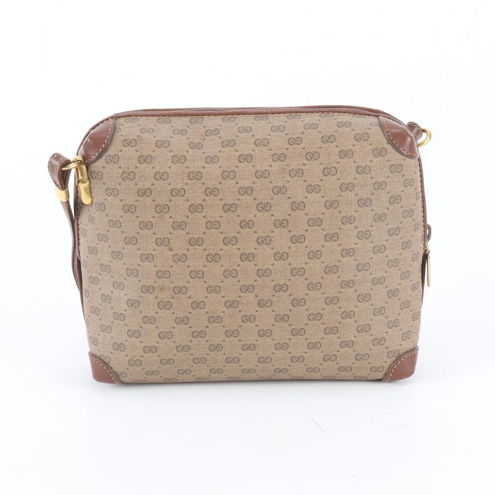 Gucci Micro GG Leather Canvas Shoulder Bag Crossbody Hand — view 3