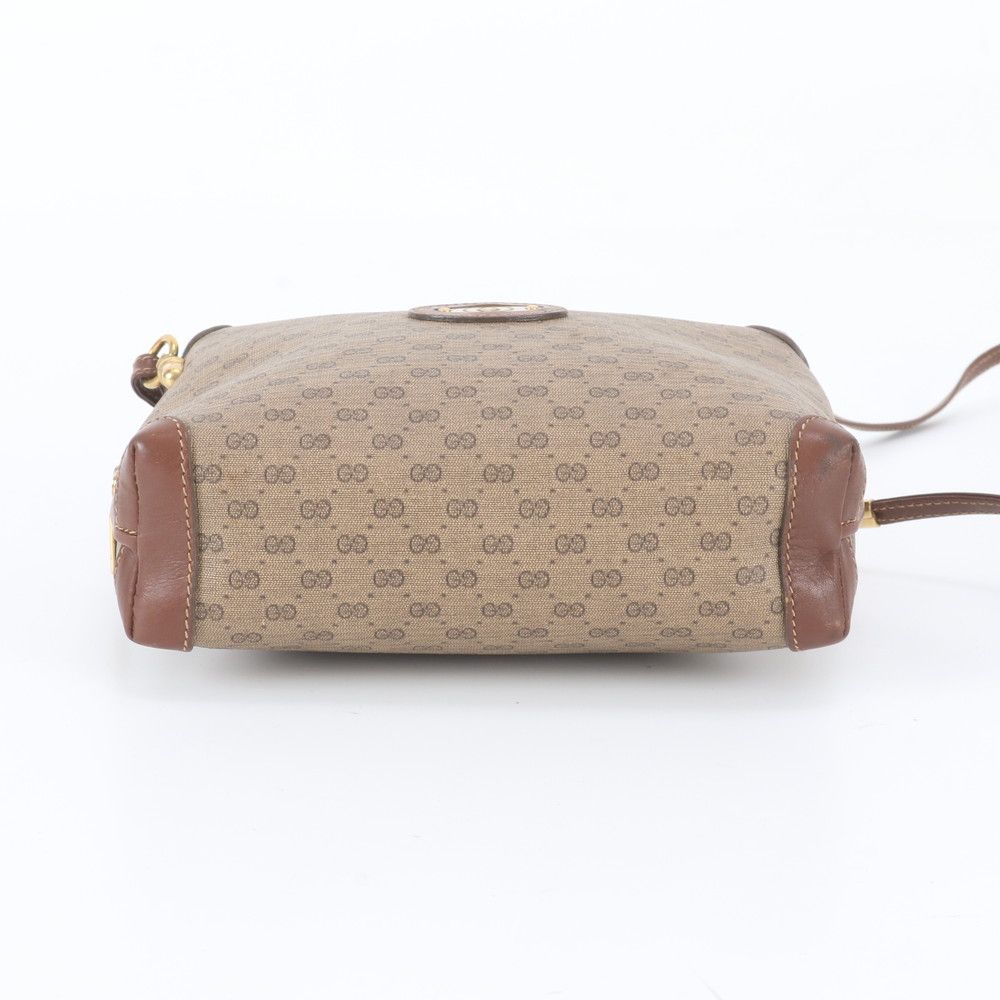 Gucci Micro GG Leather Canvas Shoulder Bag Crossbody Hand — view 6