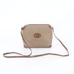 Gucci Micro GG Leather Canvas Shoulder Bag Crossbody Hand