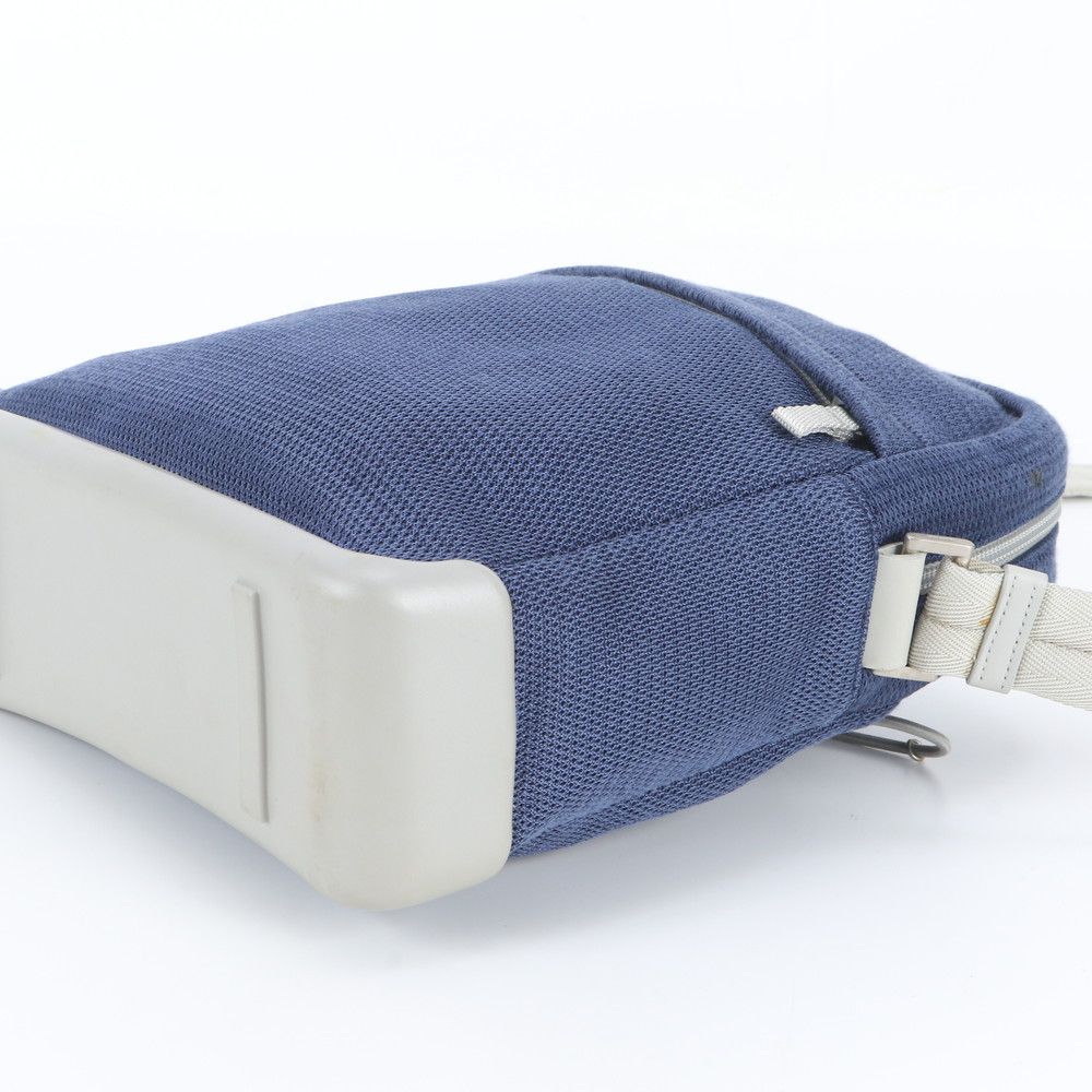 Prada Sports Mesh Leather Nylon Shoulder Bag Crossbody Messenger Navy — view 4