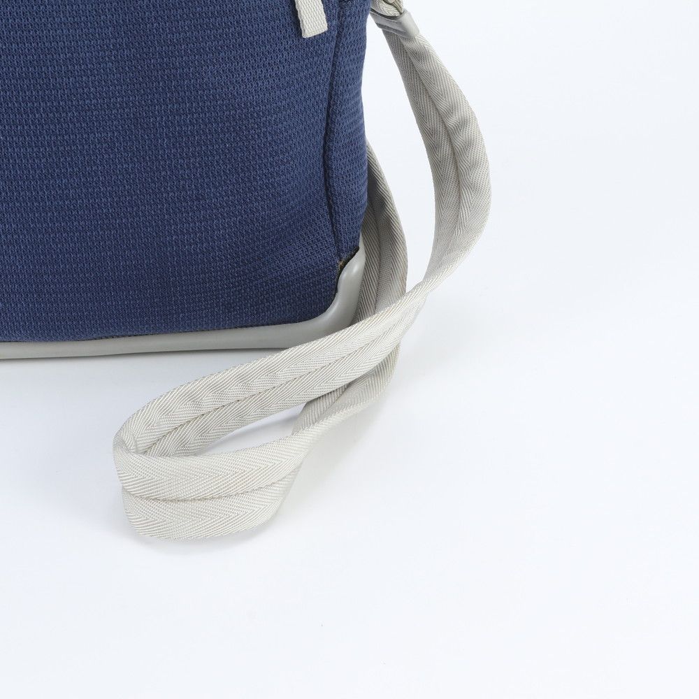 Prada Sports Mesh Leather Nylon Shoulder Bag Crossbody Messenger Navy — view 2