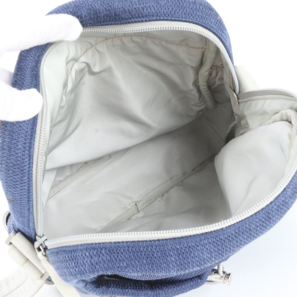 Prada Sports Mesh Leather Nylon Shoulder Bag Crossbody Messenger Navy — view 7