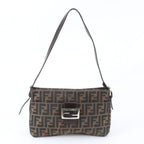 Fendi Zucca Mamma Bucket FF Leather Shoulder Bag Hand Brown
