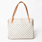Louis Vuitton Figheri GM Tote Bag Damier Azur White Brown Gold — view 2