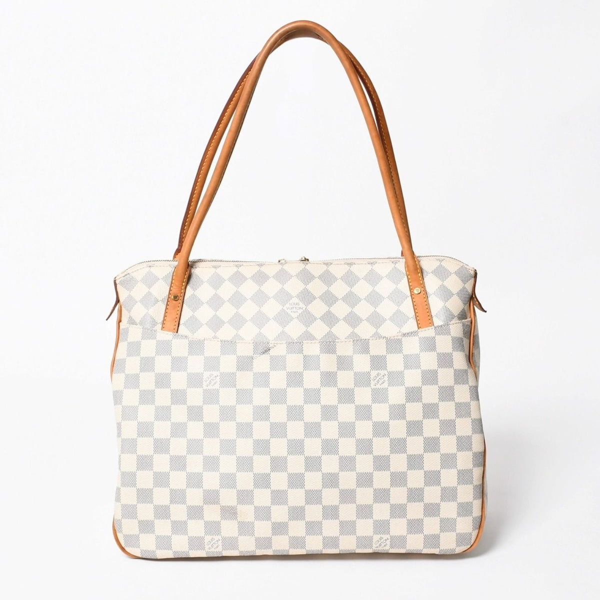 Louis Vuitton Figheri GM Tote Bag Damier Azur White Brown Gold — view 2