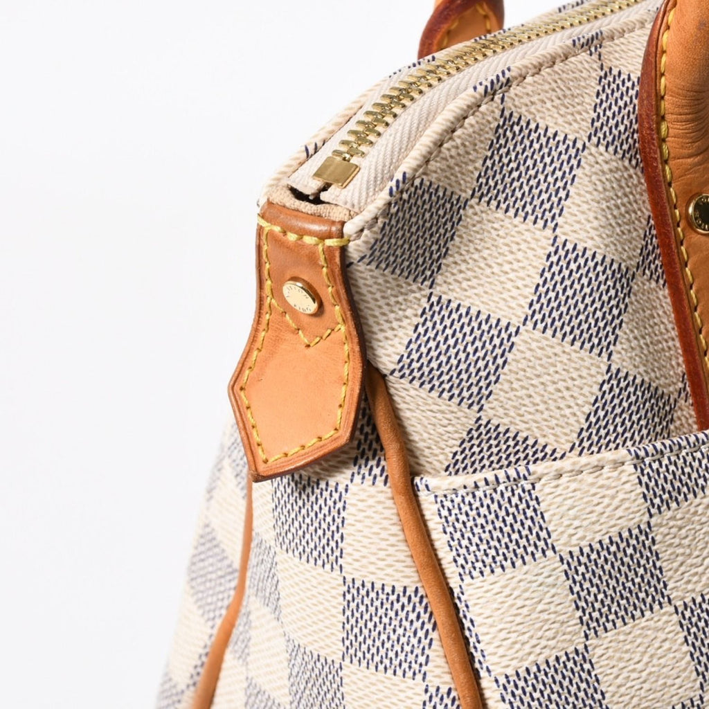 Louis Vuitton Figheri GM Tote Bag Damier Azur White Brown Gold — view 6