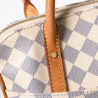Louis Vuitton Figheri GM Tote Bag Damier Azur White Brown Gold — view 7