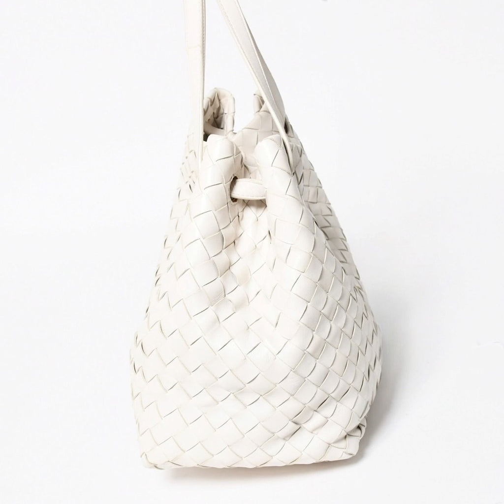 Bottega Veneta Handbag Intrecciato White Gold Leather — view 4