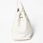 Bottega Veneta Handbag Intrecciato White Gold Leather — view 4
