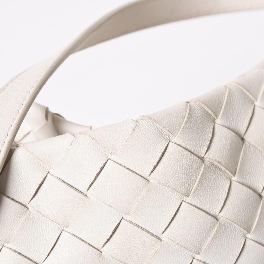 Bottega Veneta Handbag Intrecciato White Gold Leather — view 8