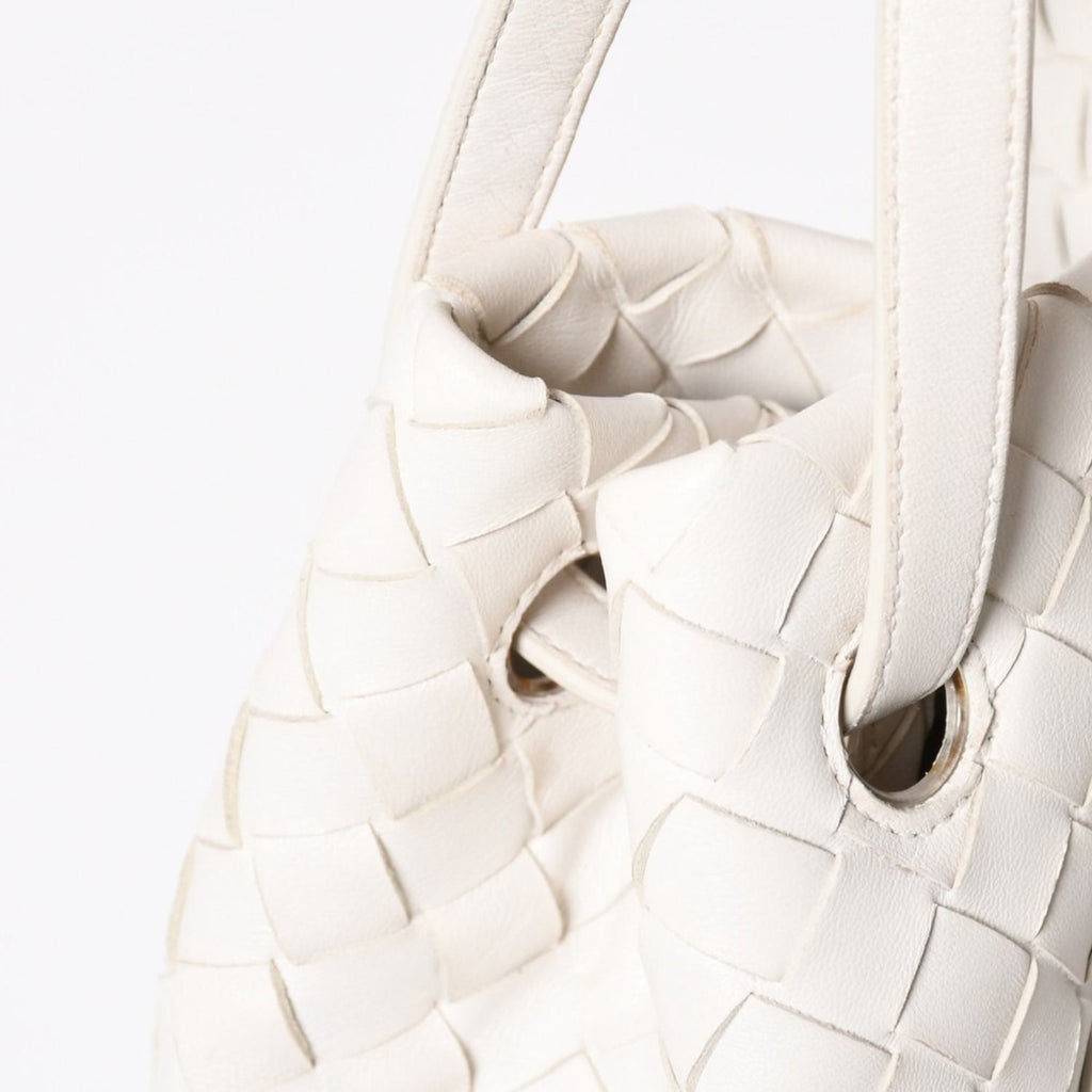 Bottega Veneta Handbag Intrecciato White Gold Leather — view 5