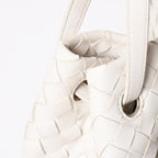 Bottega Veneta Handbag Intrecciato White Gold Leather — view 5