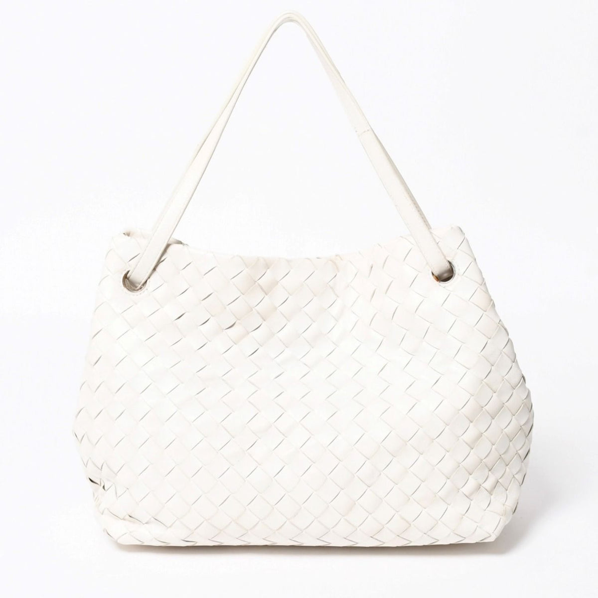 Bottega Veneta Handbag Intrecciato White Gold Leather — view 2